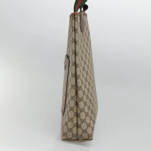 GUCCI GG Supreme Web Sherry Line Tote Bag Pvc Beige Red 39 02 003 - Picture 5 of 16